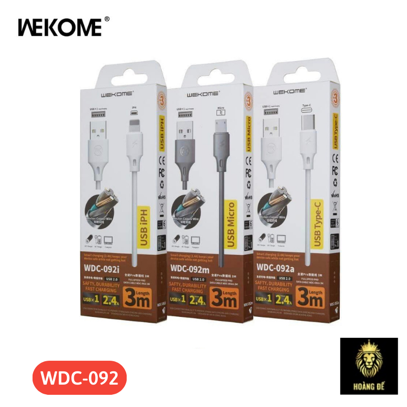 Cáp Sạc WDC-092 3M WEKOME - Phụ kiện điện thoại WeKoMe