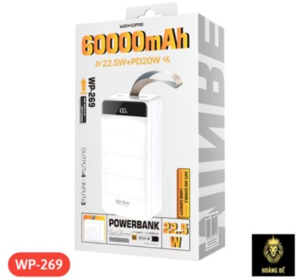 Sạc Dự Phòng WP-269 WEKOME 60000 mAh