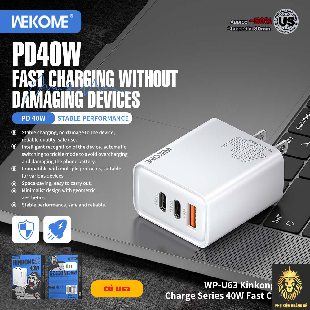 Củ Sạc Nhanh WEKOME WP-U63 Củ Sạc Nhanh WEKOME WP-U63