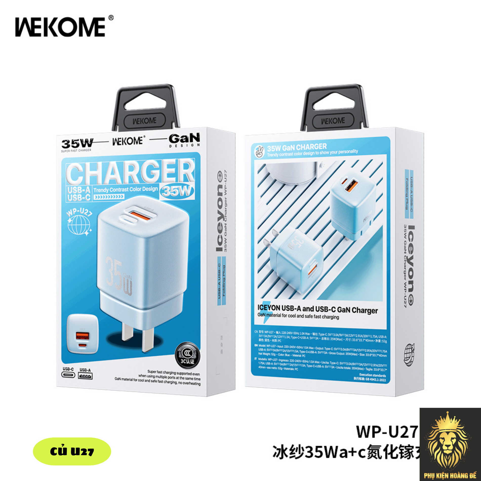 Củ sạc nhanh Wekome WP-U27 Củ sạc nhanh Wekome WP-U27