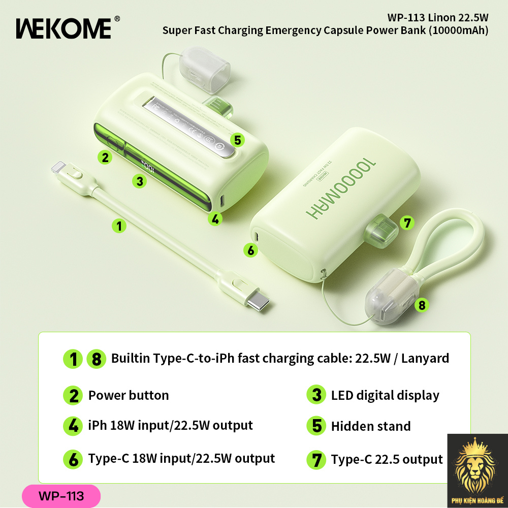 SẠC DỰ PHÒNG MINI WP – 113 SẠC DỰ PHÒNG MINI WP – 113