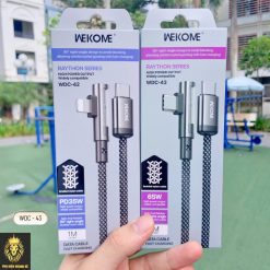 Cáp sạc nhanh PD65W Type-C to Type-C Wekome WDC-43