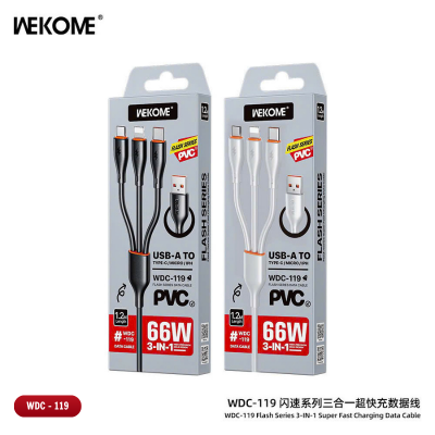 Cáp sạc nhanh 3 đầu WEKOME WDC - 119