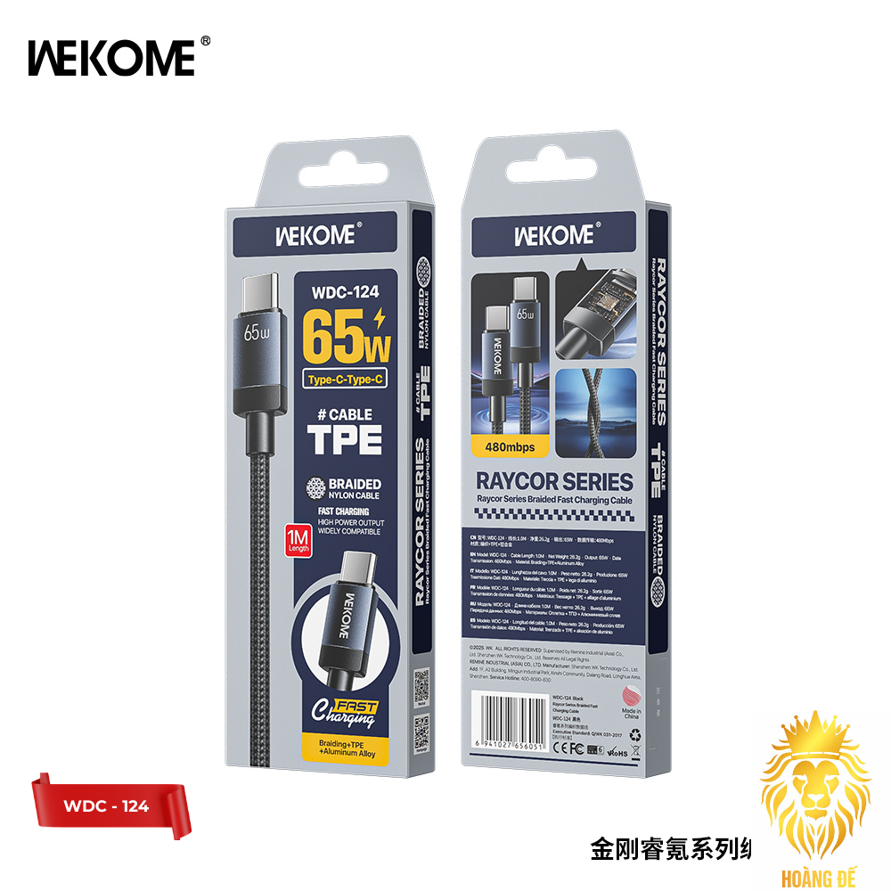 Cáp Sạc Nhanh WEKOME WDC-124 65W Cáp Sạc Nhanh WEKOME WDC-124 65W